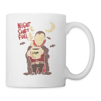 night shift fuell - draculla coffee - Tasse - Weiß - Rechts