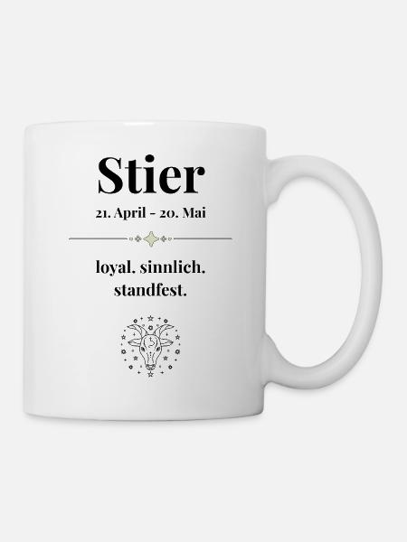 Stier Sternzeichen Eigenschaften - Tasse - Weiß