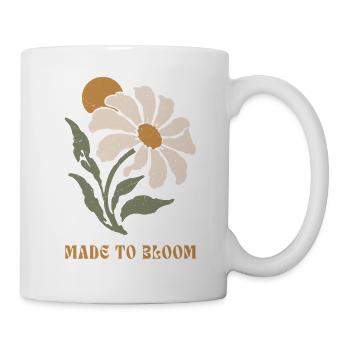 Bloom Daisy Botanischer Wappen - Tasse - Weiß - Rechts