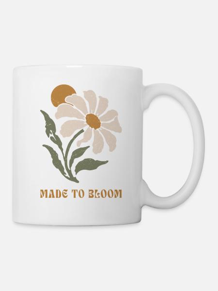 Bloom Daisy Botanischer Wappen - Tasse - Weiß