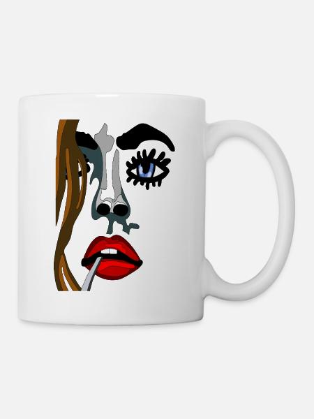 Farbgesicht Noir-Stil - Tasse - Weiß