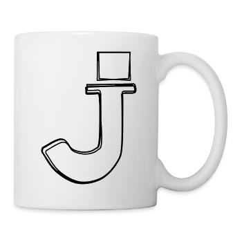 Kleinbuchstabe j handgezeichnet - Tasse - Weiß - Rechts