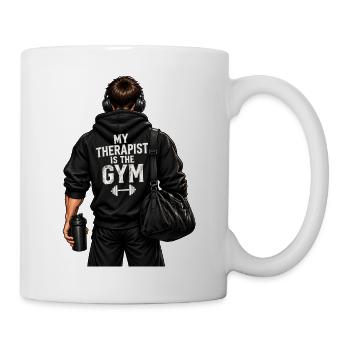 Mein Therapeut ist der Fitnessstudio – der Fitnessstudio-Typ - Tasse - Weiß - Rechts