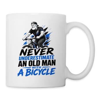 unterschätze nie einen alten Mann mit Fahrrad - Tasse - Weiß - Rechts