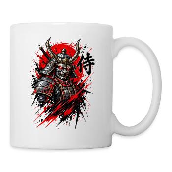 Samurai Krieger – Japanisches T-Shirt Design - Tasse - Weiß - Rechts
