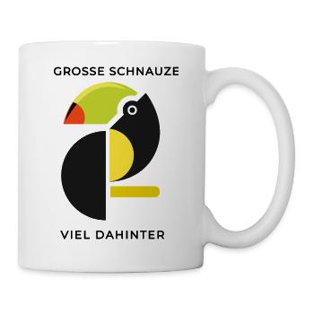 Geometrischer Toucan im Neonstil Große Schnautze  - Tasse - Weiß - Rechts
