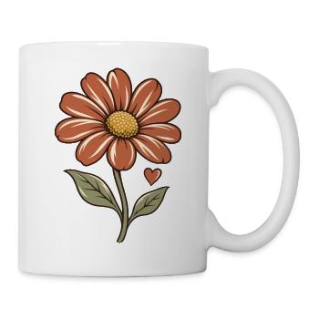 Biene und Blüte – Blüte - Tasse - Weiß - Rechts