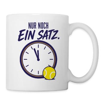 Tennis Spruch Nur noch ein Satz Tennisspieler - Tasse - Weiß - Rechts