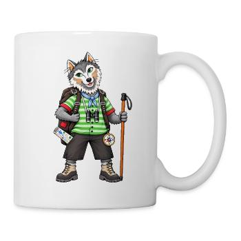 Wandern wie ein Wolf Frei und Wild - Tasse - Weiß - Rechts