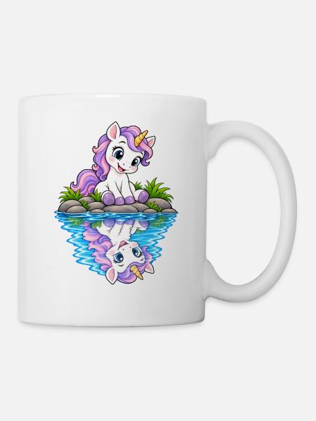 Pastellunicorn am See - Tasse - Weiß