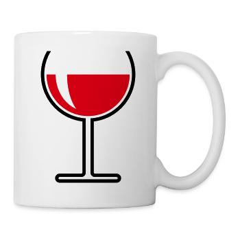 Rotweinglas Rund Offen (Rotwein / Wein / 2C) - Tasse - Weiß - Rechts