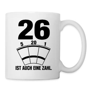 Bed and Breakfast 26 Dartspieler Darts Geschenk - Tasse - Weiß - Rechts