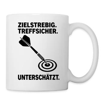 Unterschätzter Dartspieler Dartpfeil Bullseye - Tasse - Weiß - Rechts