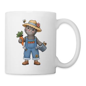 Gartenfreude mit dem kleinen Maulwurf Gärtner - Tasse - Weiß - Rechts