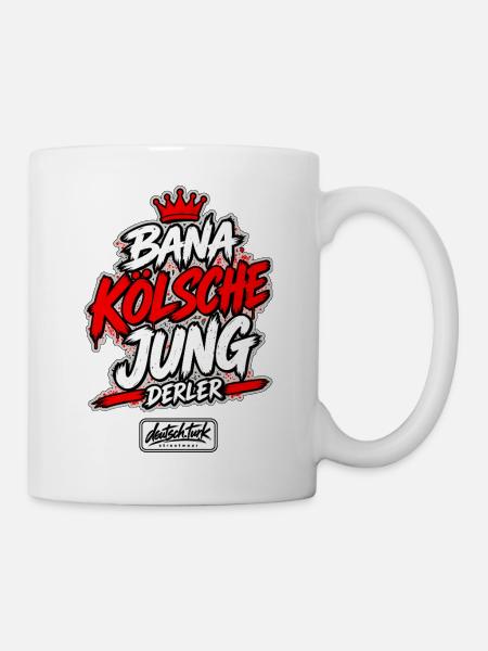 Bana Kölsche Jung derler – Köln Streetwear - Tasse - Weiß