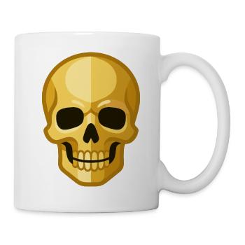 Stilisierte goldene Totenschädelillustration - Tasse - Weiß - Rechts