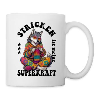 Stricken Strickerin Stricker - Tasse - Weiß - Rechts