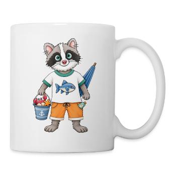 Waschbär Vibes Chillen auf Waschbärart - Tasse - Weiß - Rechts