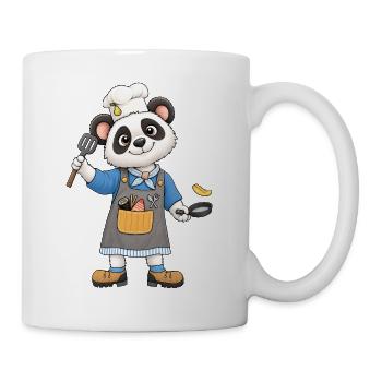 Lustiger Panda Koch mit Kochmütze - Tasse - Weiß - Rechts