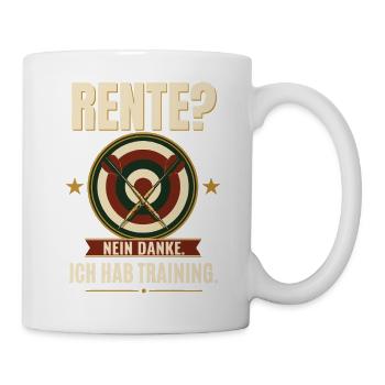 Rentner Dartspieler Retro Emblem Ruhestand Darts - Tasse - Weiß - Rechts
