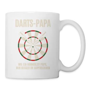 Dartspieler Vater Vatertag Dartboard Rot Grün - Tasse - Weiß - Rechts