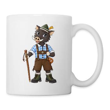 Wander Wildschwein in Bayern Tracht - Tasse - Weiß - Rechts