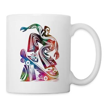 Bunte Skater-Abstraktion - Tasse - Weiß - Rechts