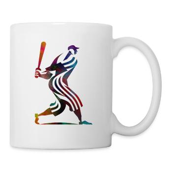 Farbenfroher Baseballspieler - Tasse - Weiß - Rechts