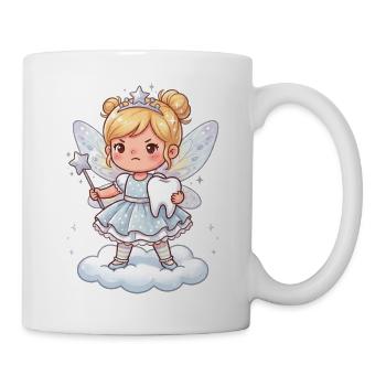 Zahnfee, mutig auf Wolke - Tasse - Weiß - Rechts
