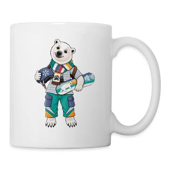 Eisbär Snowboard Fun - Tasse - Weiß - Rechts