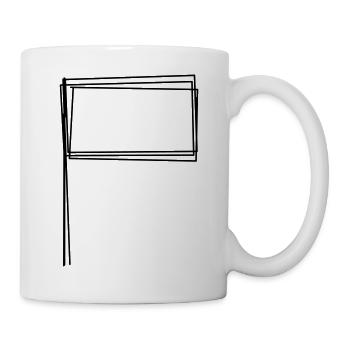 Eckfahne handgezeichnet - Tasse - Weiß - Rechts