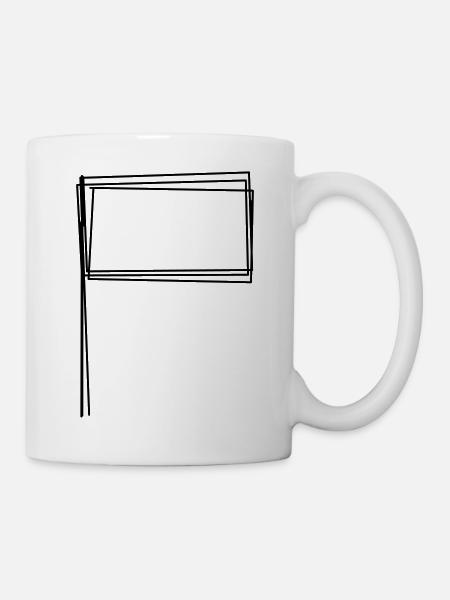 Eckfahne handgezeichnet - Tasse - Weiß