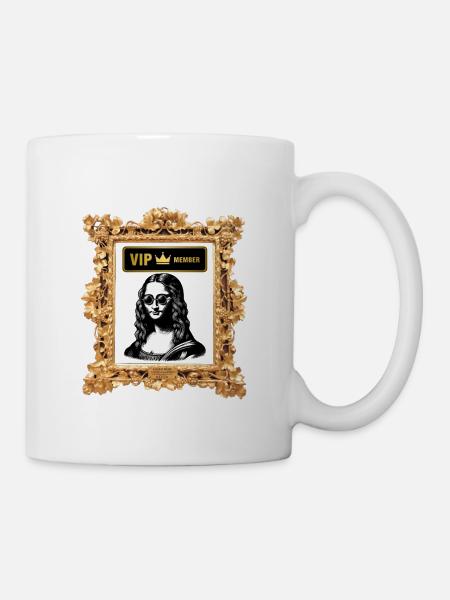 VIP Mona Lisa Luxusrahmen - Tasse - Weiß