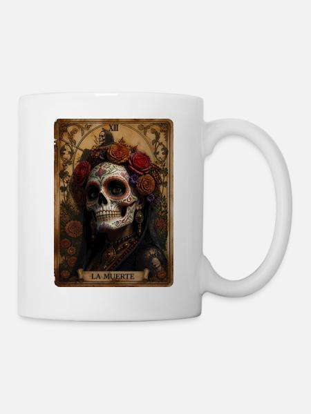 Halloween Sugar Skull Sugarskull Tarot - Tasse - Weiß
