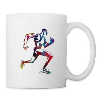 Farbenfroher Läufer - Tasse - Weiß - Rechts