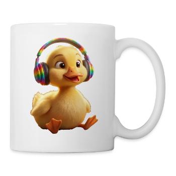 Rainbow-Küken mit Kopfhörern - Tasse - Weiß - Rechts