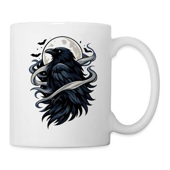 Mondkrähe im Nachtwind - Tasse - Weiß - Rechts