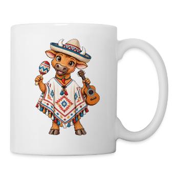 Mexiko Stier mit Poncho - Tasse - Weiß - Rechts
