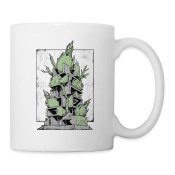 Pitaya Wand Kunst - Tasse - Weiß - Rechts