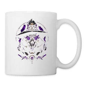 Verzierte lila okkulte dunkle Maske – Halloween - Tasse - Weiß - Rechts
