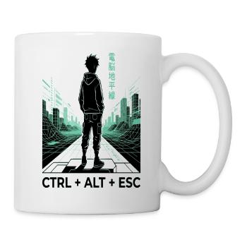 Neongrid Cyberpunk CTRL ALT ESC - Tasse - Weiß - Rechts