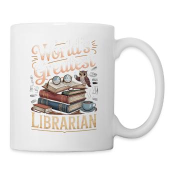 Der größte Bibliothekar der Welt, Buchliebhaber, Bibliothekskunst - Tasse - Weiß - Rechts