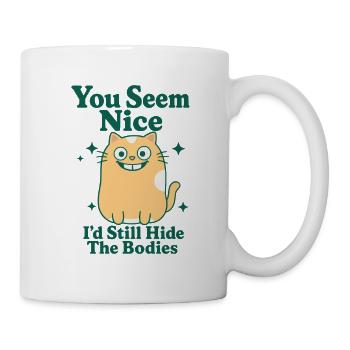  lustiges Katzen Motiv schwarzer Humor - Tasse - Weiß - Rechts