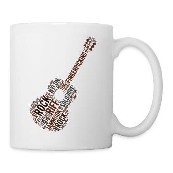 Gitarre Wortwolke - Rock & Roll Fingerpicking - Tasse - Weiß - Rechts