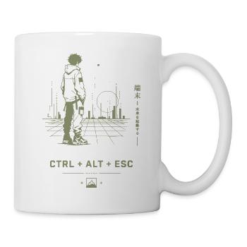 Ctrl Alt Esc Neon Stadt - Tasse - Weiß - Rechts