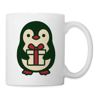Pinguin Geschenk Clipart - Tasse - Weiß - Rechts
