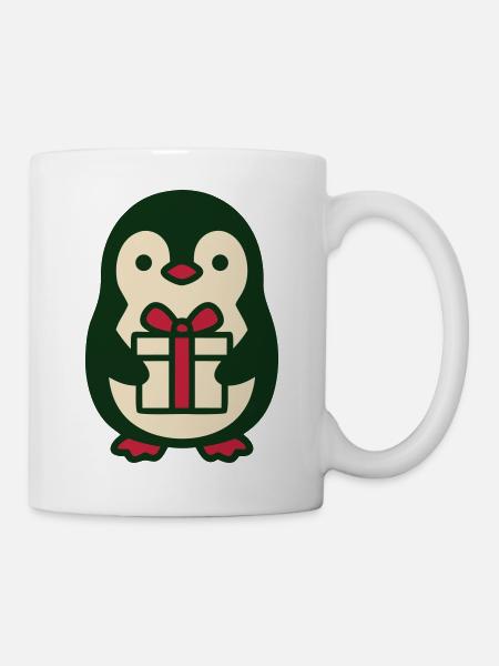 Pinguin Geschenk Clipart - Tasse - Weiß