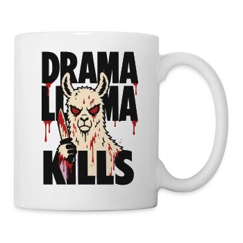 Horror-Lama mit Messer – Drama Llama Kills - Tasse - Weiß - Rechts