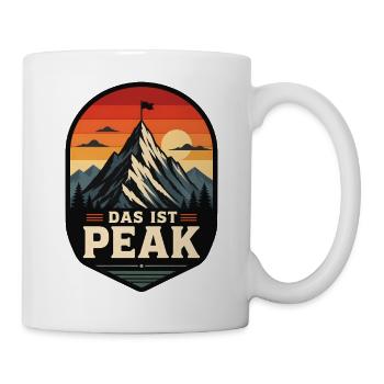 Das ist Peak Retro Berg Abzeichen Vektor Shirt - Tasse - Weiß - Rechts