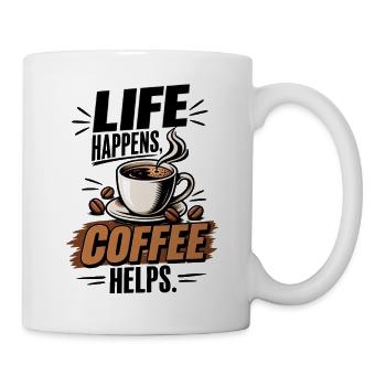 Life Coffee Kaffeefan Design - Tasse - Weiß - Rechts